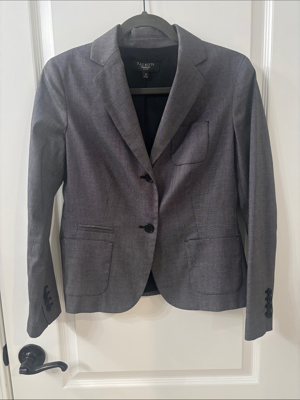 Talbots Women's Charcoal Gray Two-Button Blazer